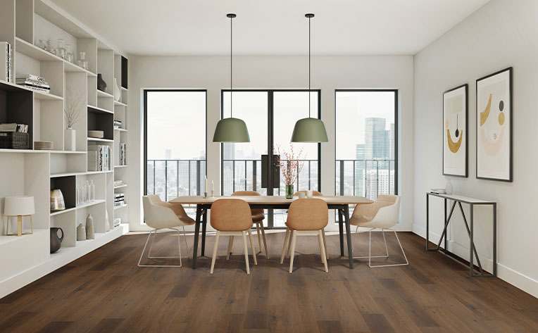 luxury vinyl plank flooring in dining room