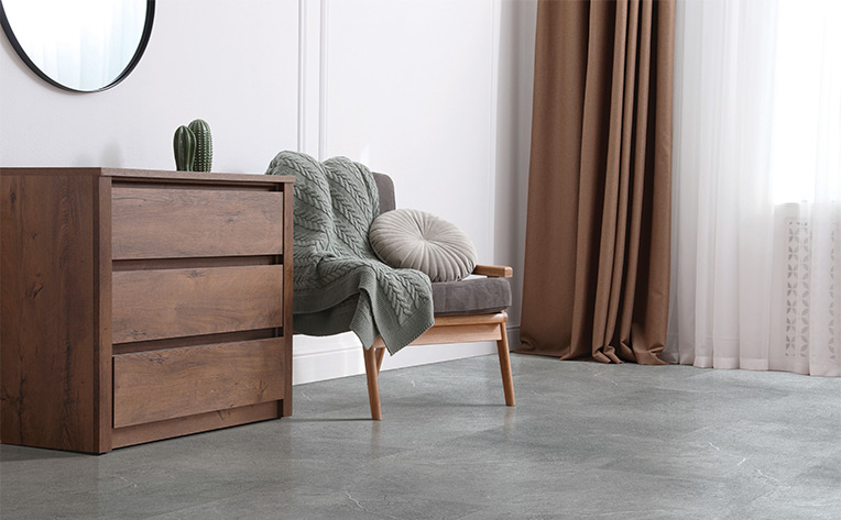 luxury vinyl tile flooring in sitting room