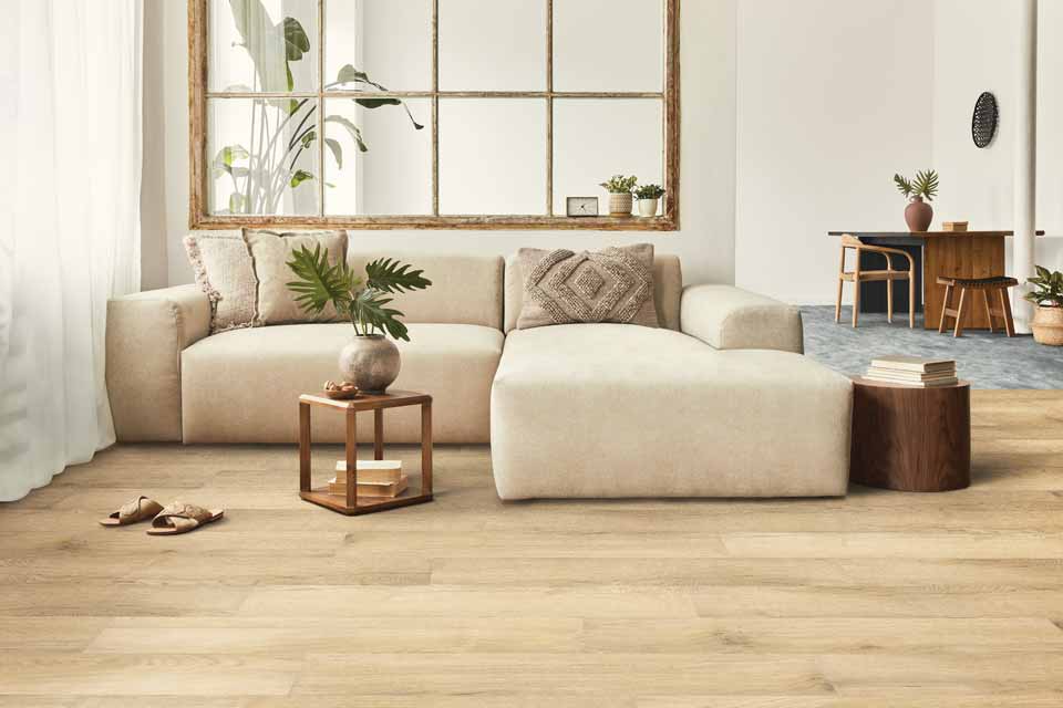 wood look vinyl in living room