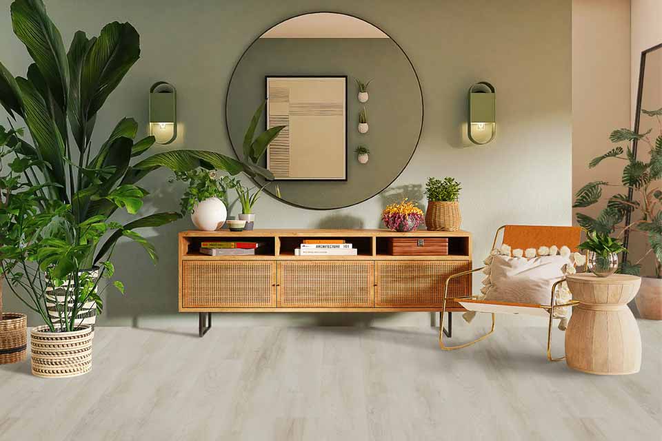 wood look vinyl in living room